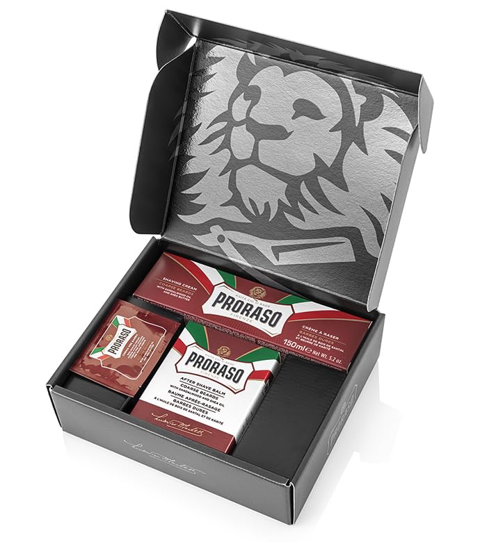 Proraso Classic Shaving Duo Kit, Nourishing for Coarse Beard Formula with Shaving Cream Tube and After Shave Balm