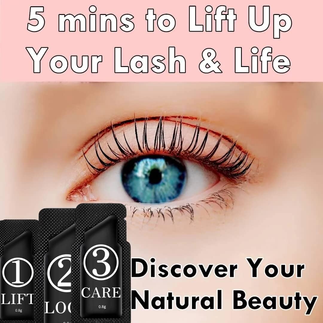 Lash Lift Sachet Kit, Eyelash Perm Set Fast Eyelash Lifting 5 Minutes DIY At Home With Strong Glue Disposable Perming 10 Application Brow Lamination Lift Up Lashes 8 Weeks Lotion is Fresh All The Time