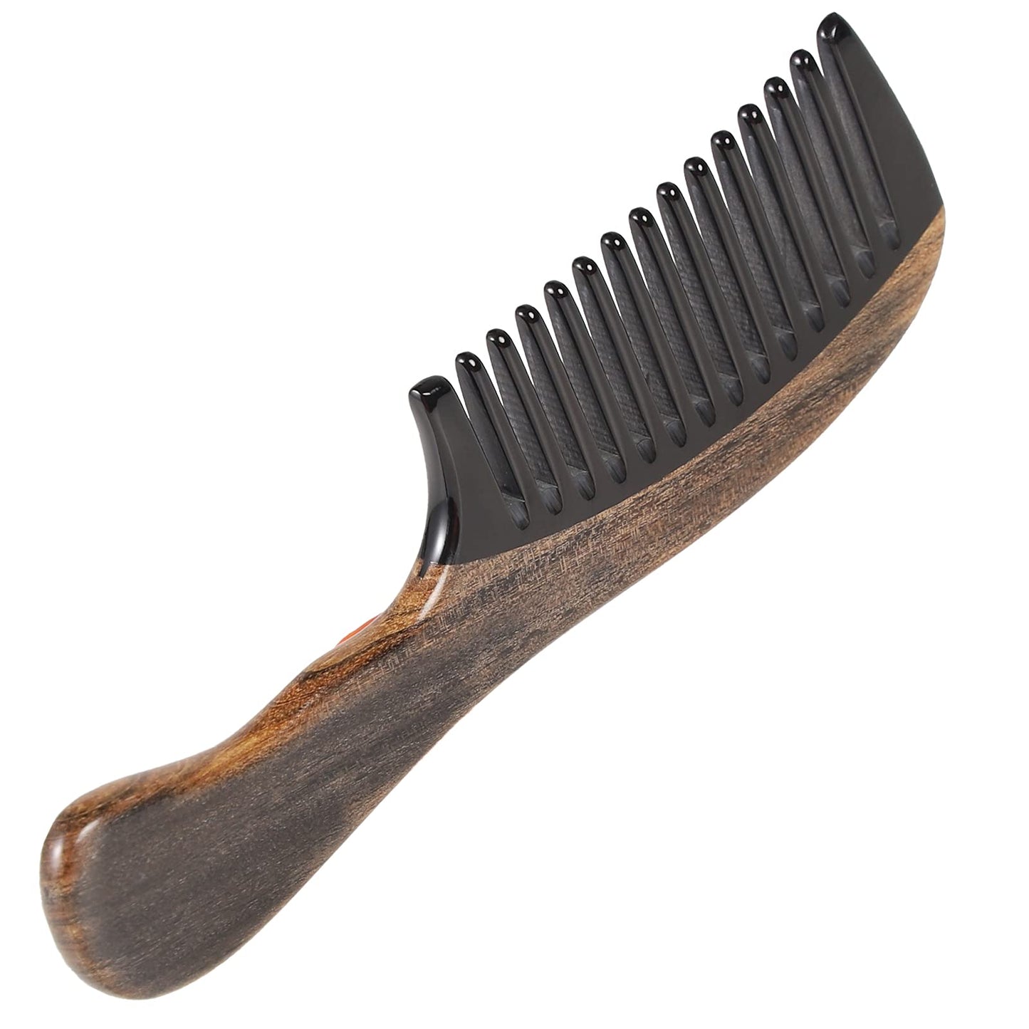 Onedor Handmade 100% Natural Chacate Preto Wood Hair Combs - Anti-Static Sandalwood Scent Natural Hair Detangler Wooden Comb (Wide Tooth)