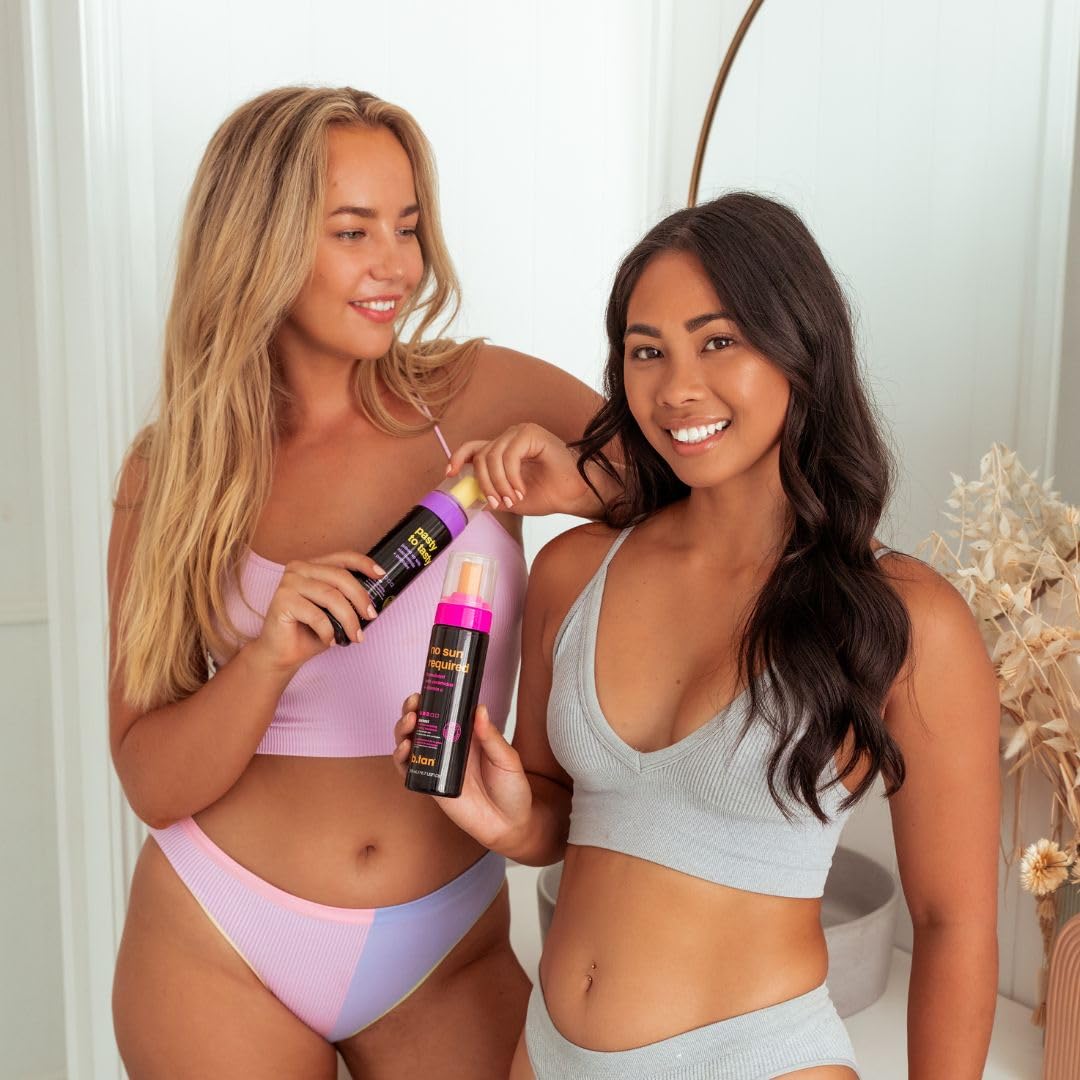 b.tan Dark Self Tanner Mousse | Pasty to Tasty - Fast, 1 Hour Express, Hydrating Sunless Tanning Treatment For Bronzed Skin, No Fake Tan Smell, 6.7 Fl Oz