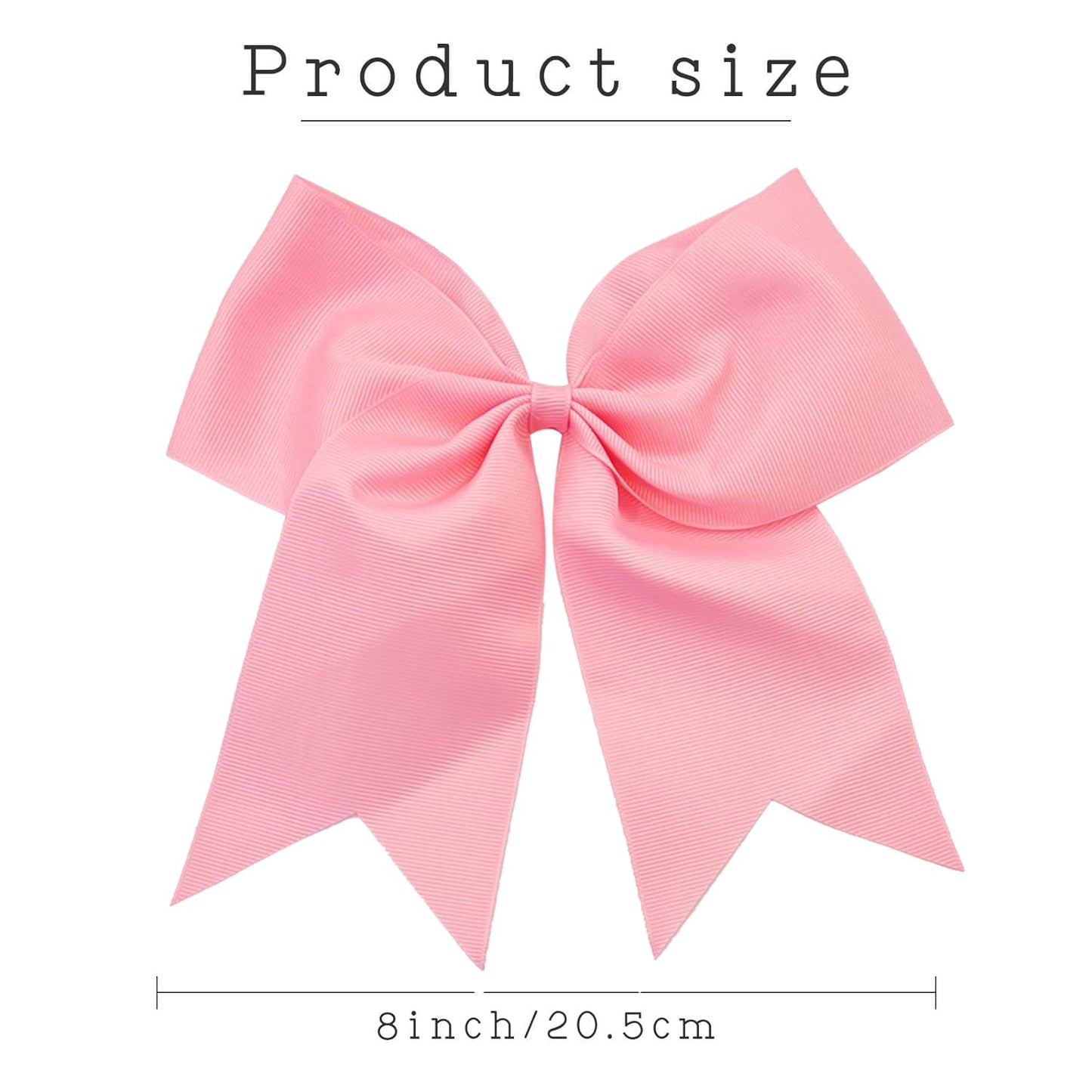 30PCS 8" Large Cheer Bows Hair Bows Ponytail Holder Handmade for Girls Teens Softball Cheerleader Sports (Light pink)