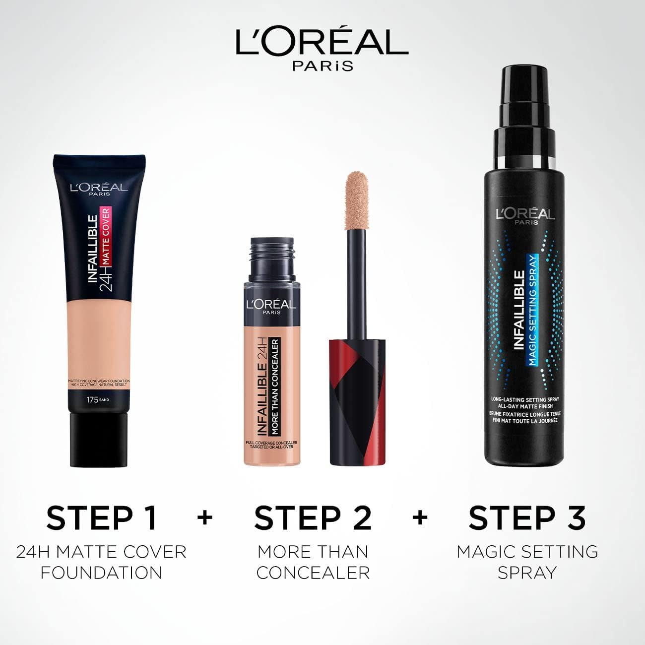 L'Oreal Paris Cover Liquid Foundation, Infallible 24H Matte Cover, Shade 25, 30ML