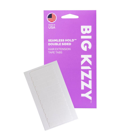 Big Kizzy Seamless Hold Double Sided Replacement Tape Tabs for Hair Extensions - 6-8+ Weeks of wear - Strong Hold and Residue Free Tape for Tape in Hair Extensions - 60 tab