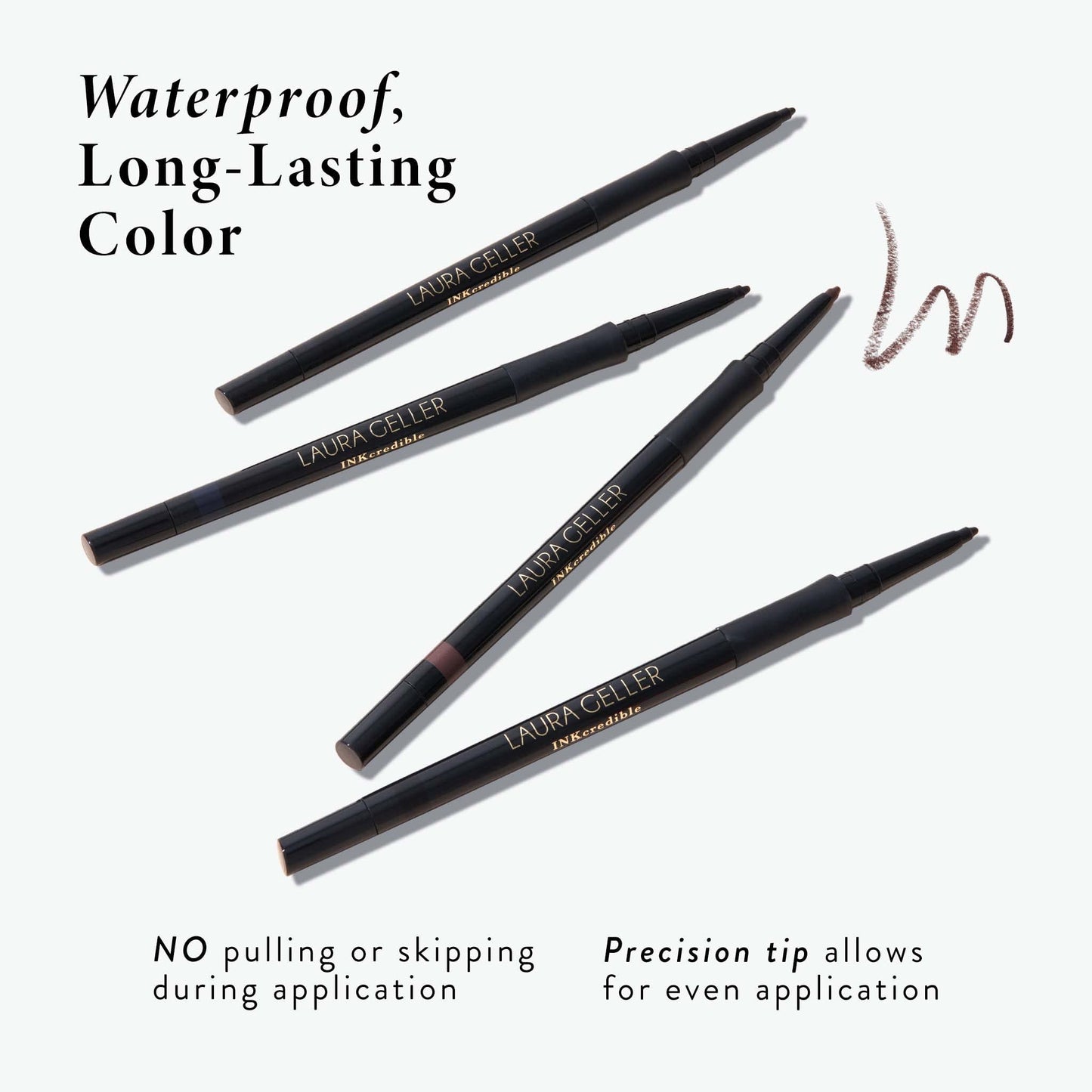 LAURA GELLER NEW YORK INKcredible Gel Eyeliner Duo - Brown Eyed Girl + Blackbird - Waterproof Smudge-proof Eyeliner Pencil with Built-in Sharpener