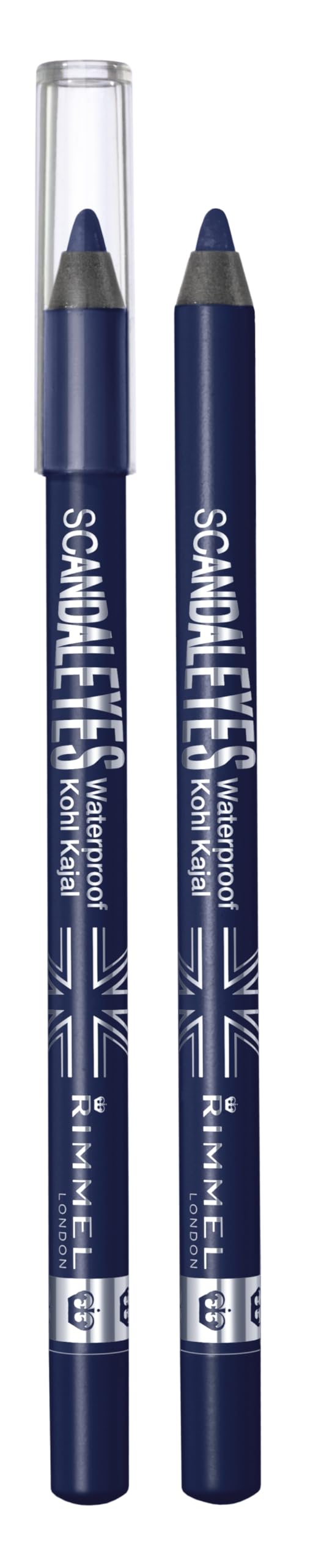 Rimmel Scandaleyes Waterproof Kohl Kajal Liner, Deep Blue, 0.02 oz, Pack of 2