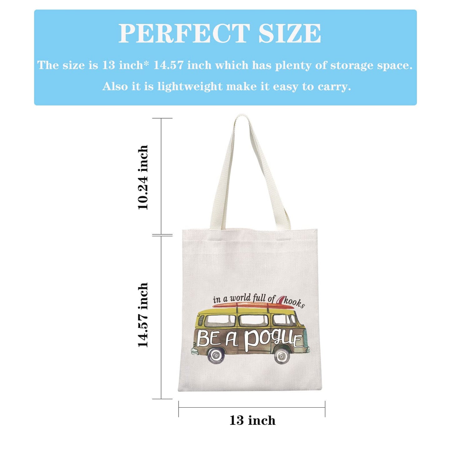 GJTIM OBX Inspired Surf Van Travel Zipper Pouch In A World Full of Kooks Be A Pouge Makeup Bag (Be A Pogue Tote)