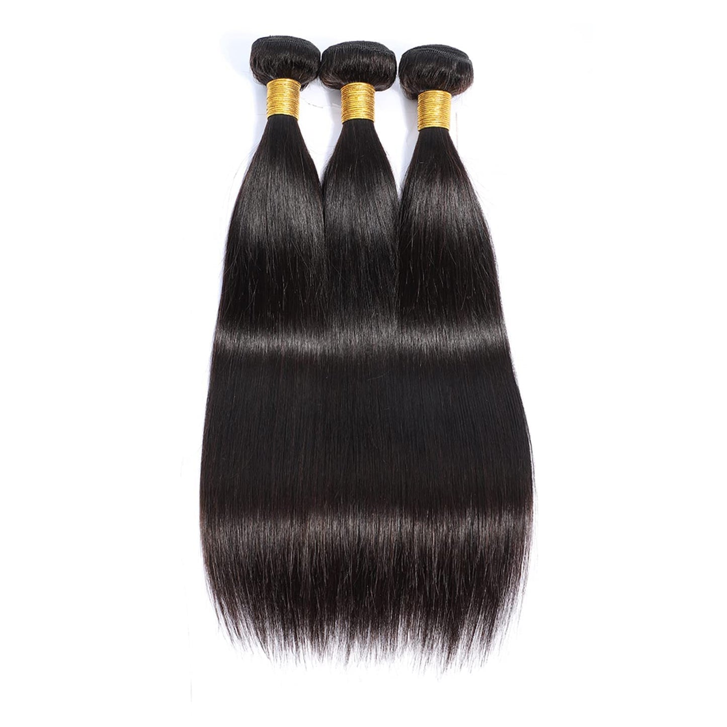 Selina Straight Bundles With Closure,3 Bundles And Closure Human Hair Straight,Free Part Closure,Unprocessed Human Hair Bundles With Lace Closure(10“12“14“ with 8" Closure, Straight 3+1)