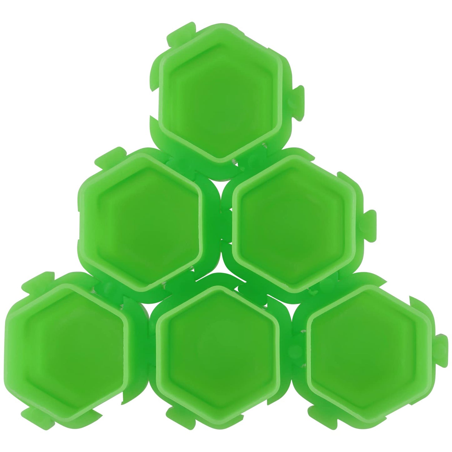 KEILEOHO 600 PCS Green Honeycomb Tattoo Ink Cups, Honeycomb Shape Pigment Holder Cups, Spliceable Tattoo Ink Cap Tattoo Accessories for Tattoo Artists and Beginners, 2.8 ml Capacity