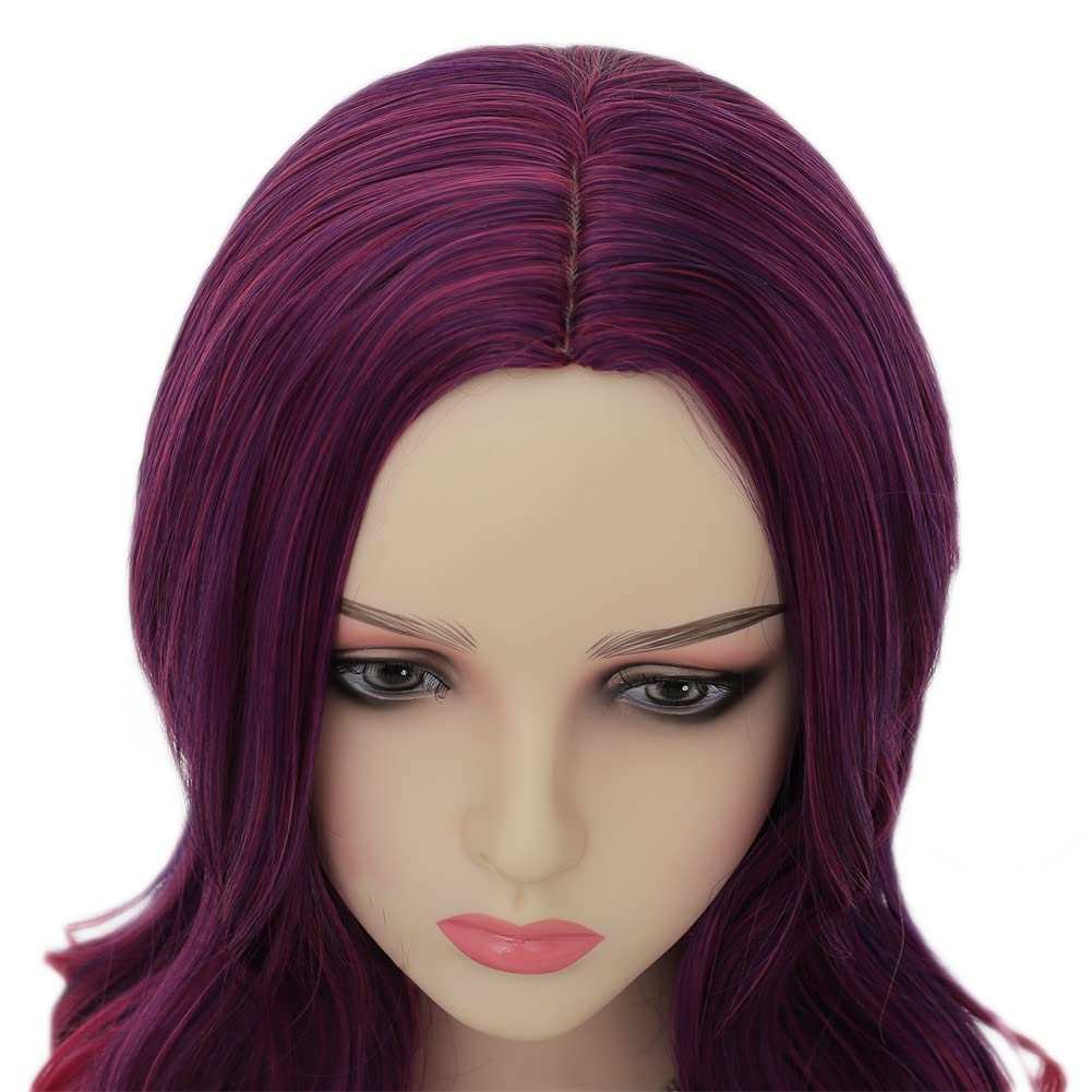 Dai Cloud Purple Ombre Wig for Women Long Curly Wave Synthetic Wigs Hair Colorful Wigs for Cosplay Party Wigs(Purple Ombre Hot Pink)