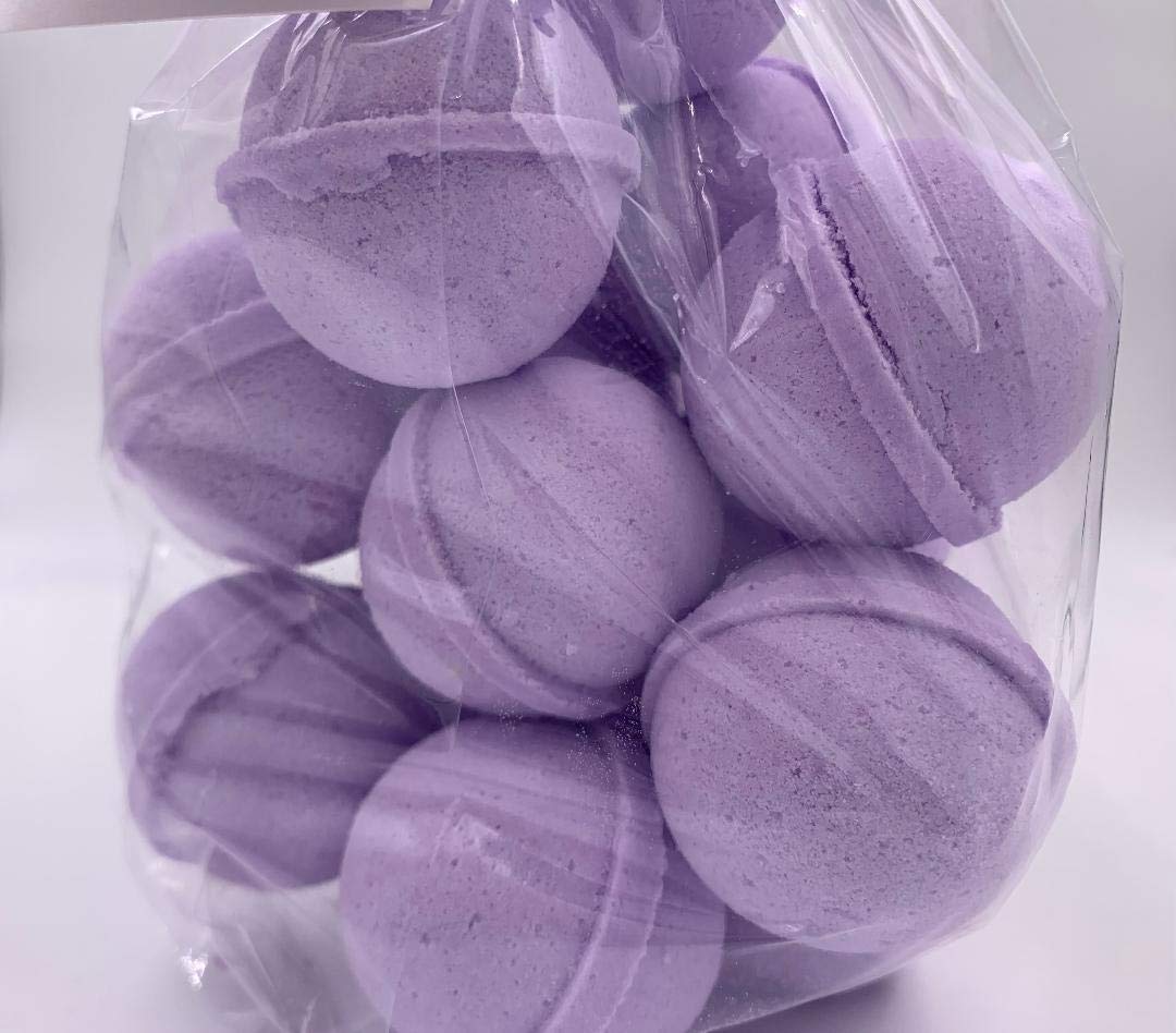 Spa Pure Tassie Lavender Bath Bombs Bath Bomb Fizzies with Shea Butter, Ultra Moisturizing (14 Oz) ...Great for Dry Skin (New Round Shape)