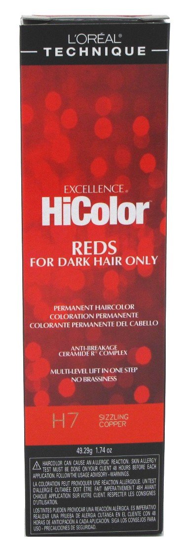 Loreal Excellence Hicolor H07 Tube Sizzling Copper 1.74 Ounce (51ml) (6 Pack)