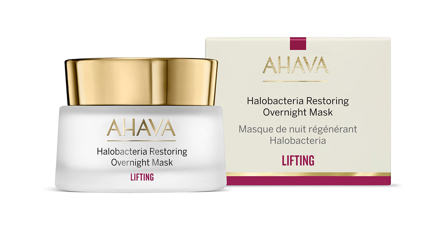 AHAVA Halobacteria Restoring Overnight Mask - Enhanced with Meadowfoam Seed Oil, Osmoter and Halobacteria DNA found in the depths of Dead Sea, Lifts & Restores Skin's Luminosity & Elasticity,1.7 fl.oz