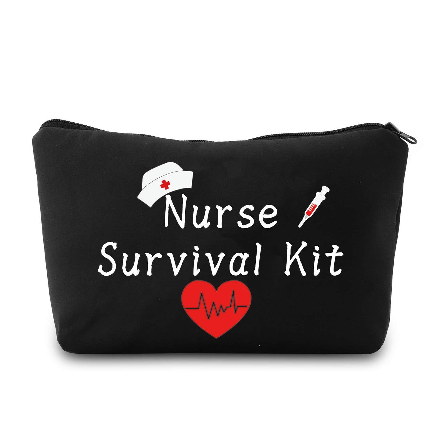 PXTIDY Nurse Gifts Nurse Survival Kit Cosmetic Bag Nurse Bag Nursing Gift Nurse Student Graduation Gift (BLACK)