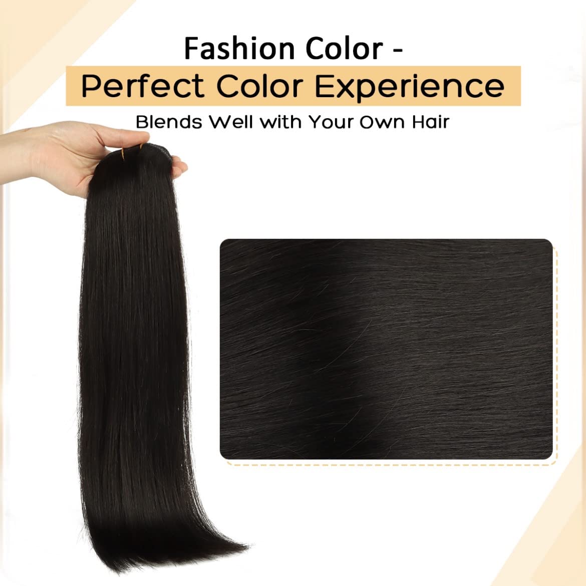 TIVBOES Clip in Hair Extensions, 20 inch 120g Natural Black in Hair Extensions Real Human Hair 7pcs Straight Double Weft Human Hair Clip in Hair Extensions