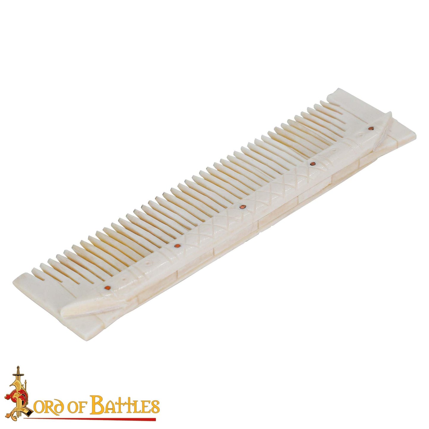 Lord of Battles Genuine Bone Comb Medieval Style Authentic Bone Comb 100% Handmade Durable Fine Tooth Anti-Static Massage Hair Comb Perfect for Him/Her