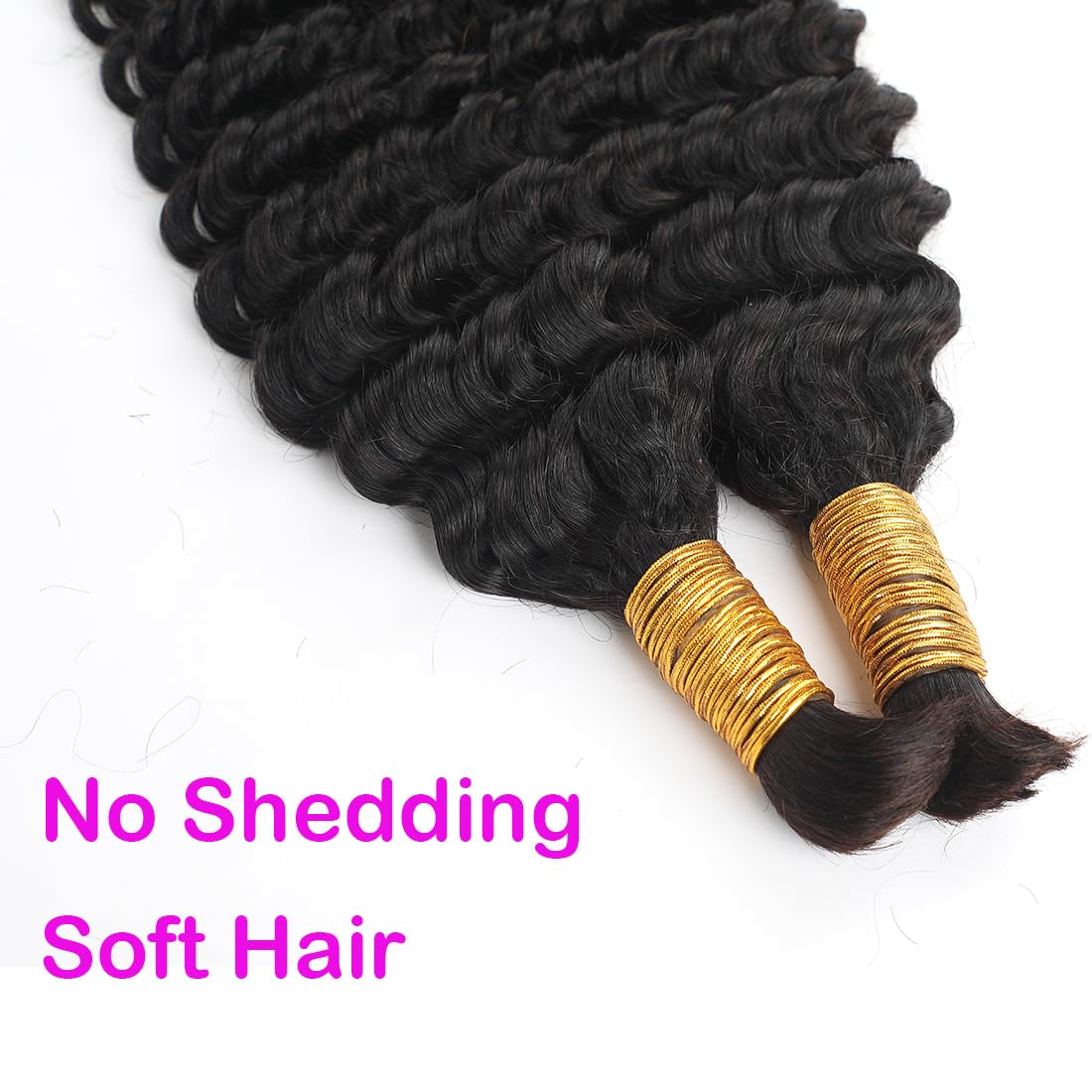 Human Braiding Hair for Boho Braids 12A 24" Deep Water Wave Bulk Human Hair Extensions for Braiding No Weft Brazilian Virgin Curly Loose Deep Wave Bulk Wet and Wavy 1 Bundle 100g Natural Black