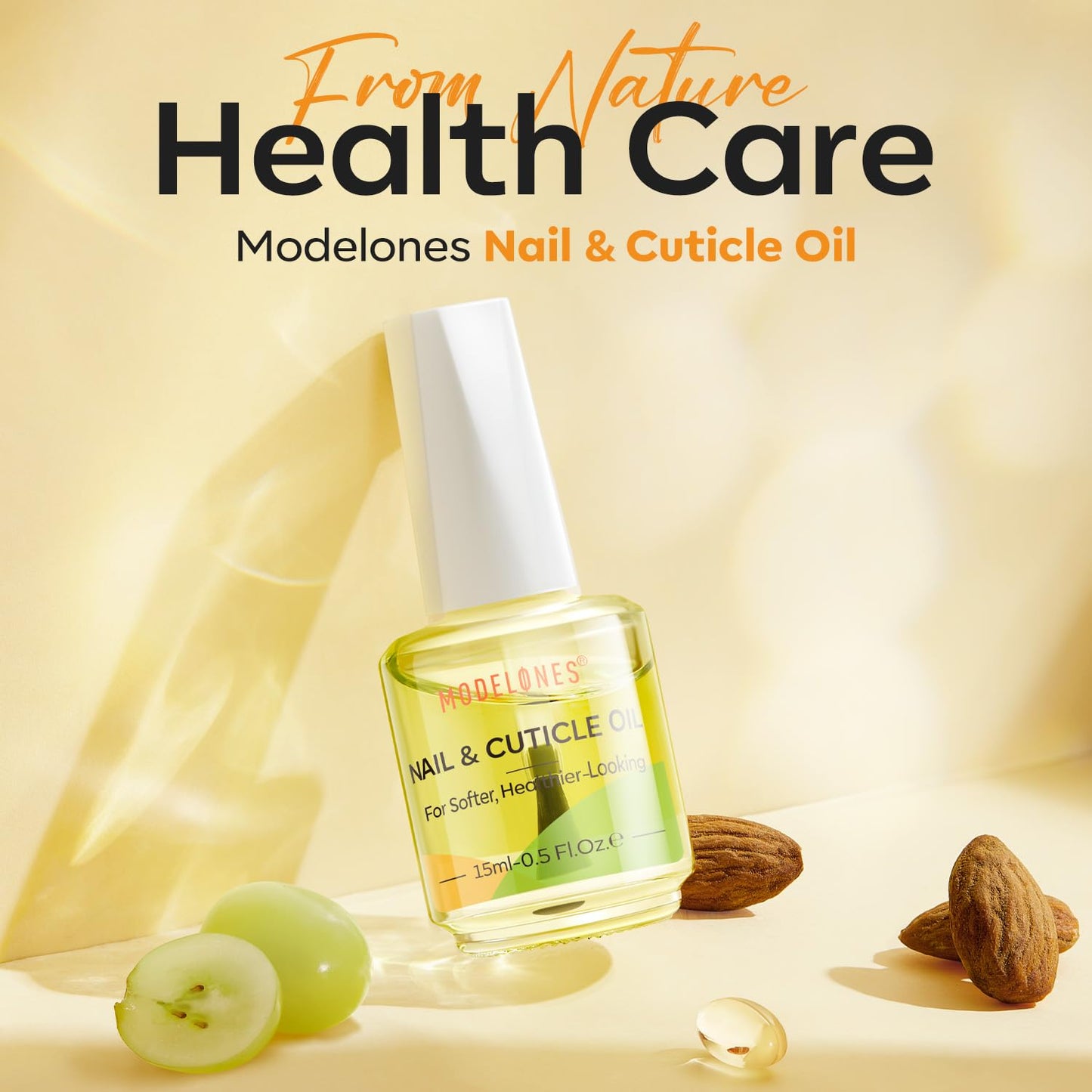 modelones Cuticle Oil for Nails 15ml Natural Nail Oil for Growth and Strength Damaged Nails Vitamin E Revitalizing Essential Oils Cuticle Care