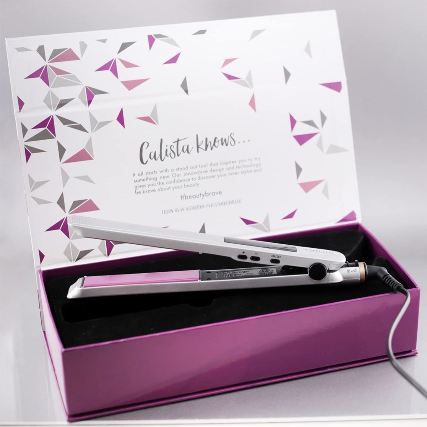 Calista StyleVibe Hair Straightener, Vibrating Flat Iron, Dry Hair Styling Iron, Tourmaline Ionic Ceramic Technology