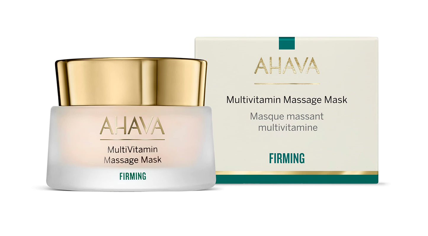 AHAVA Firming MultiVitamin Massage Mask - Enhances Firmness, Luminosity & Radiance, Enriched with Antiaging Vitamin C, Pro B5, B3, D & Exclusive Osmoter, Blend of Dead Sea Minerals, 1.7 Fl.Oz