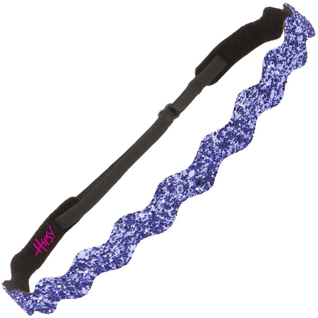 Hipsy Girl's Adjustable NO SLIP Bling Glitter Wave Headband Gift Packs (Wave Purple/Peacock/Teal 3pk)