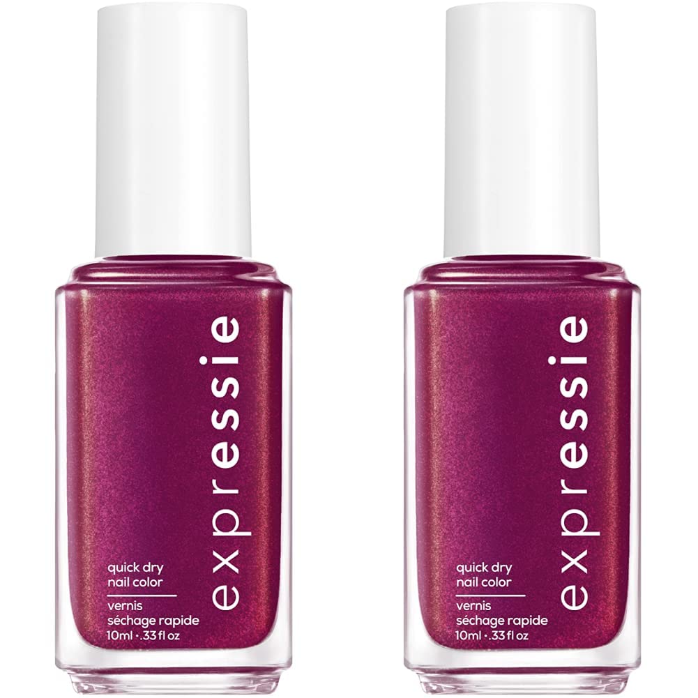 essie expressie Quick-Dry Vegan Nail Polish, Mic Drop-It-Low, Magenta Pink, 0.33 Ounce (Pack of 2)