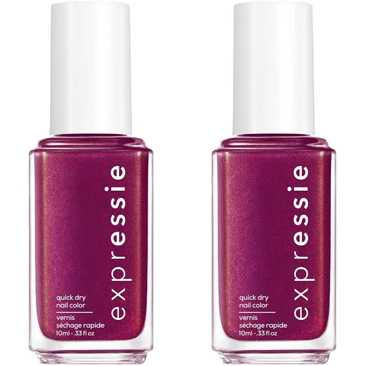 essie expressie Quick-Dry Vegan Nail Polish, Mic Drop-It-Low, Magenta Pink, 0.33 Ounce (Pack of 2)