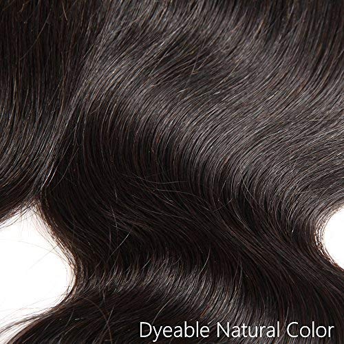 Grand Nature 18 Inch Transparent Lace Frontal Closure 13 x 4 Human Hair Body Wave Pre Plucked Ear To Ear Lace Frontals With Bangs Baby Hair Knots Can Be Bleached(18"-13X4, Light-brown Lace)