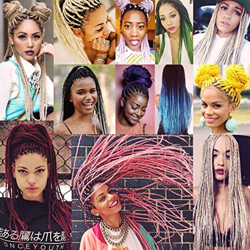 Xtrend 3 Pcs Braiding Hair Crochet Braids Hair 24 Inch Synthetic Jumbo Box Braids Hair Extension for Women 100g/pc (3 Pieces,1B#) …