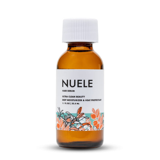 Nuele Hair Serum - Moisturizing Heat Protectant for All Hair Types - Clean, Natural and Organic Formula - Non-Greasy - 1.1 Fl Oz