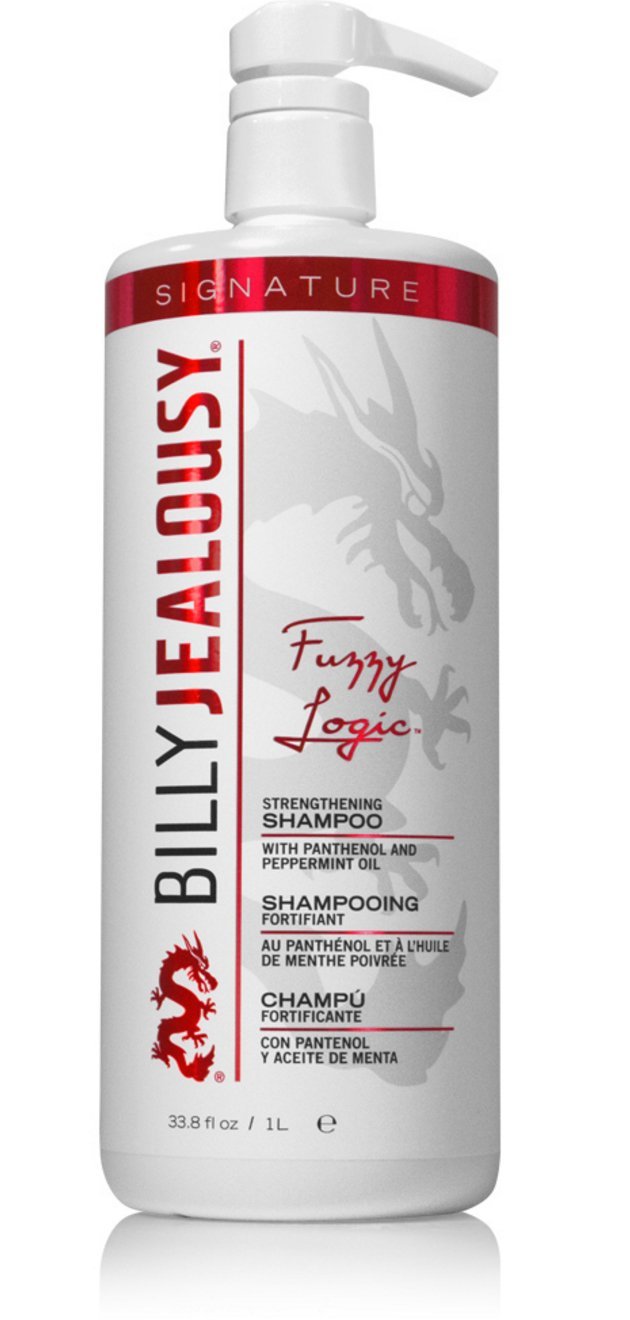 Billy Jealousy Fuzzy Logic Strengthening Mens Shampoo, Adds Volume, Prevents Hair Loss, Promotes Circulation & Healthy Growth, Peppermint Scent, 33.8 Fl Oz