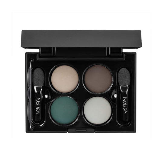 Nouba Quattro Eye Shadow Palette Set - Buildable Colorful Eye Makeup with Pigmented Matte, Velvety Shimmer Finish Rich Rainbow Color Corrector for Shading & Contouring Smokey Eye (Color 641)