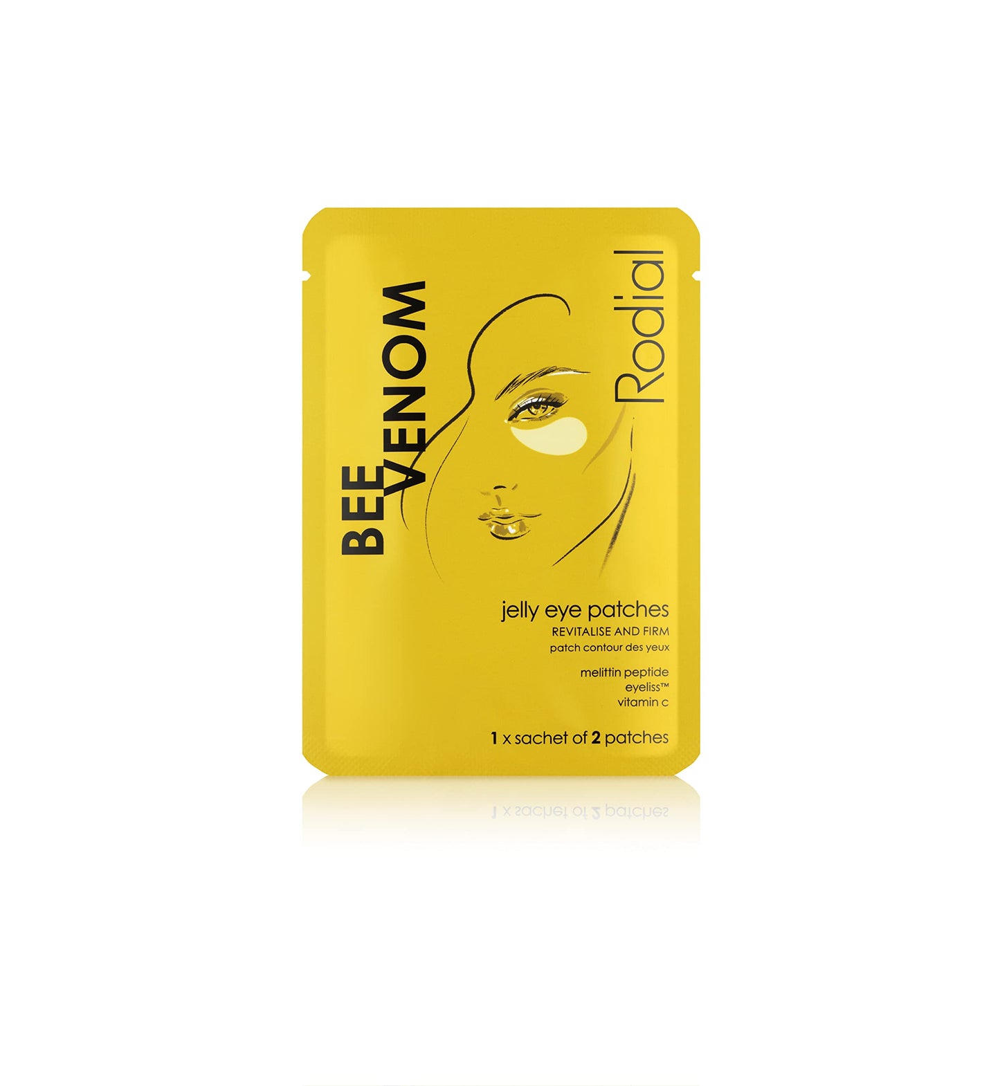 Rodial Jelly Eye Patches Bee Venom (1 Sachet), Rejuvenate and Firm, Cooling Jelly Technology, Anti-puffiness for Under Eyes, Vitamine C for Revitalised and Luminous Eye Look