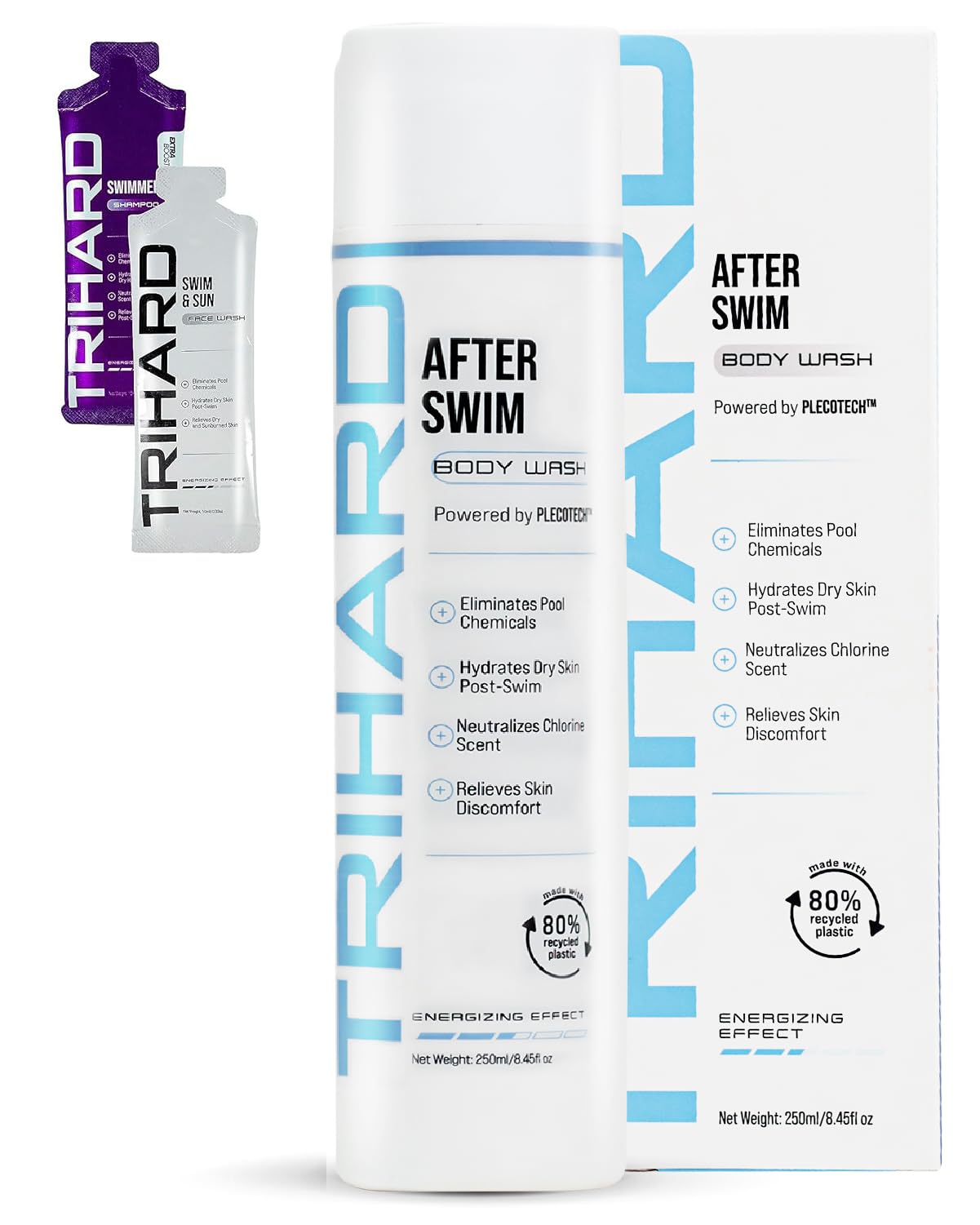 TRIHARD Swimmers Shampoo Extra Boost + After-Swim Body Wash + Pre & Post Swim Conditioner