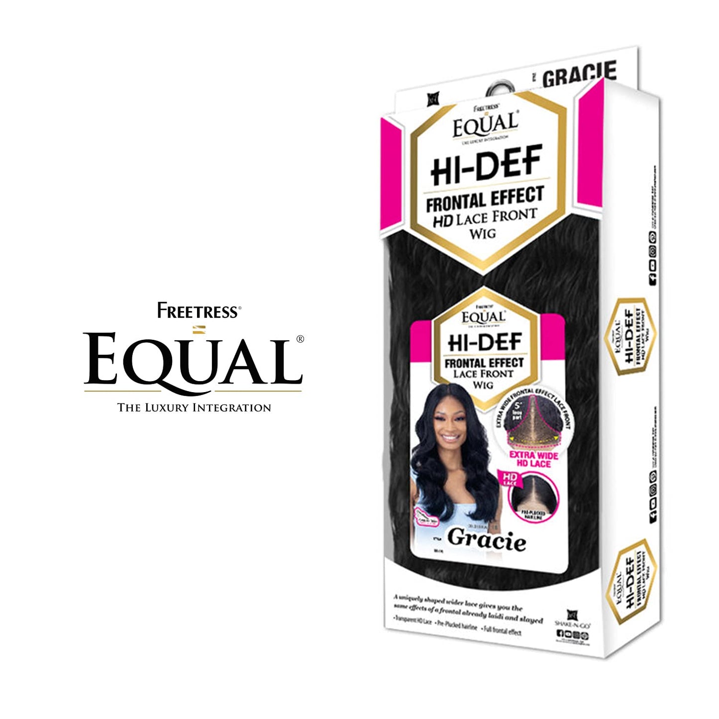 FreeTress Equal Hi-Def Frontal Effect Synthetic Hair HD Lace Front Wig - GRACIE (OT530)