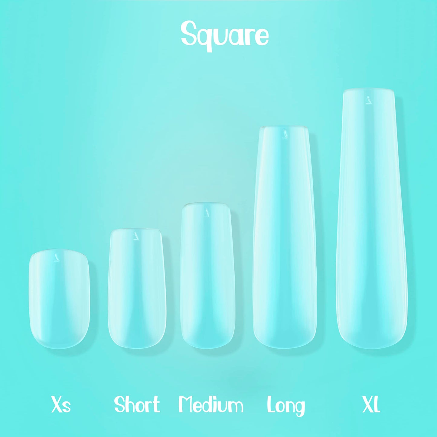 KIT Square Short | Perfect Soft Gel Intro Starter KIT NABulous | Professional Kit | Short Length | Salon Quality | Clear Full Cover Nail Tips (Square Short)