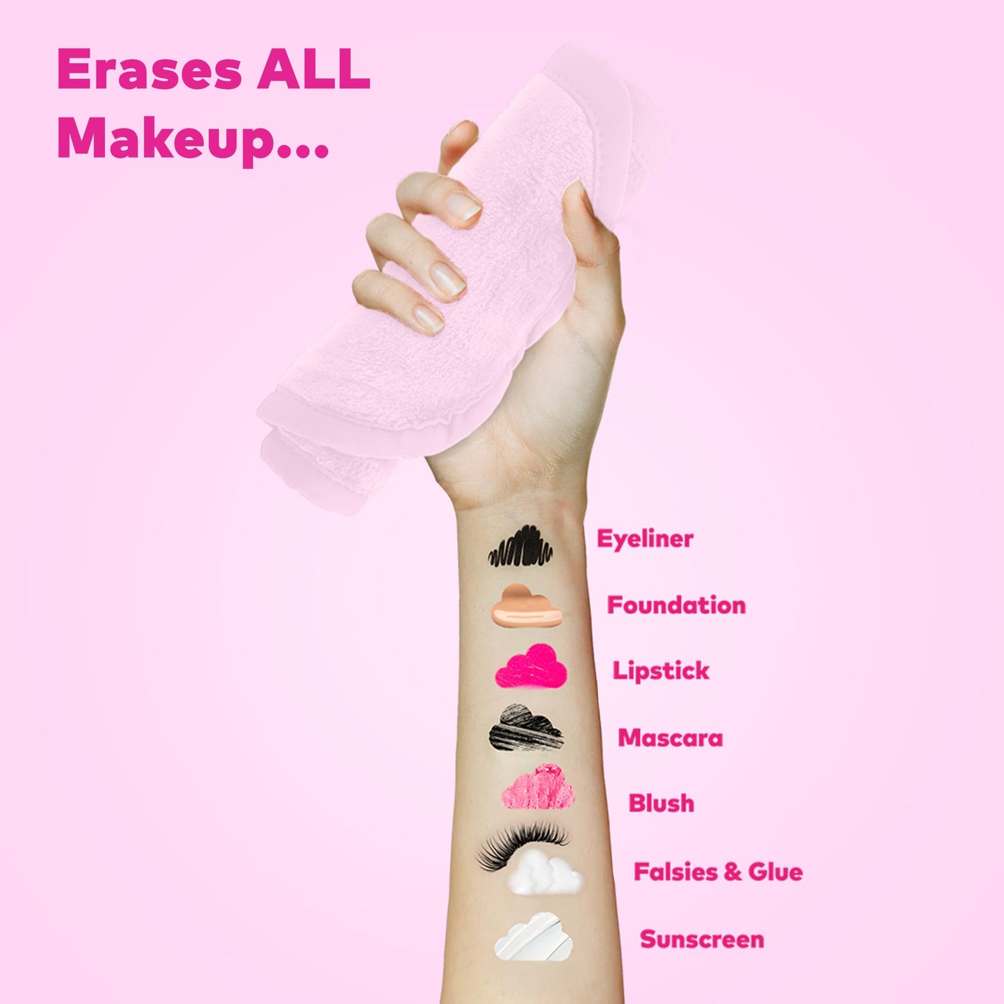 The Original MakeUp Eraser PRO, Effortlessly Remove All Makeup Using Only Water, Including Waterproof Mascara, Eyeliner, Foundation, Lipstick, Sunscreen,and More! Silver Infused, 1ct.