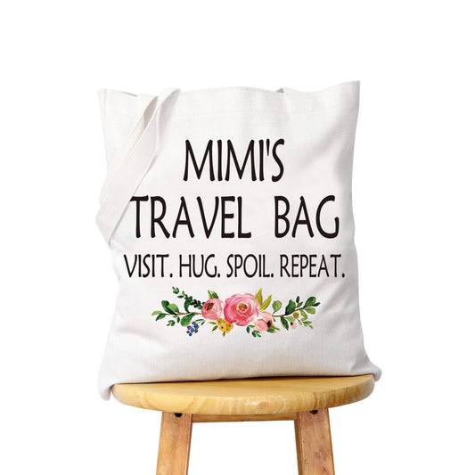 WCGXKO Mimi Gift Mimi Mother's Day Gift Grandma Birthday Gift Travel Gift Cosmetics Bag (MIMI'S TRAVEL tote)