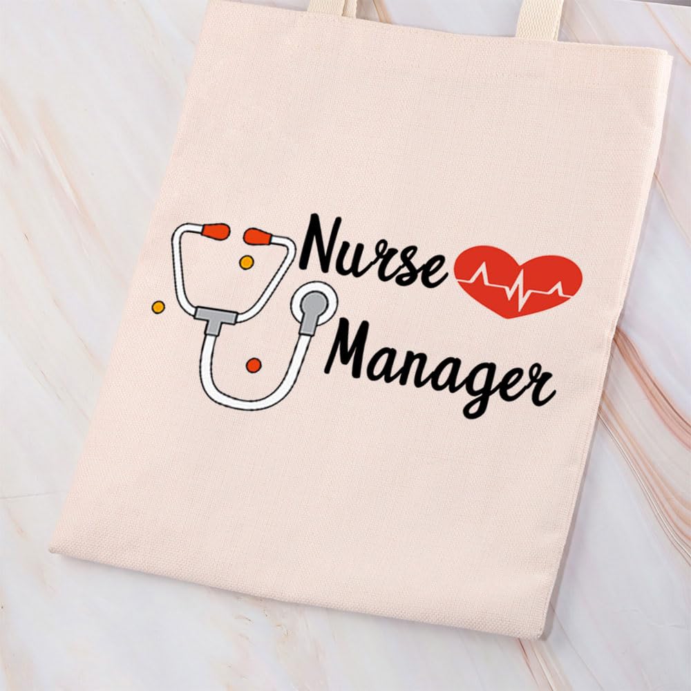 VAMSII Nurse Manager Gifts for Women Makeup Bag Thank You Gift For Nurse Manager Appreciation Gift Nurse Manager Travel Cosmetic Bag (Tote bag)