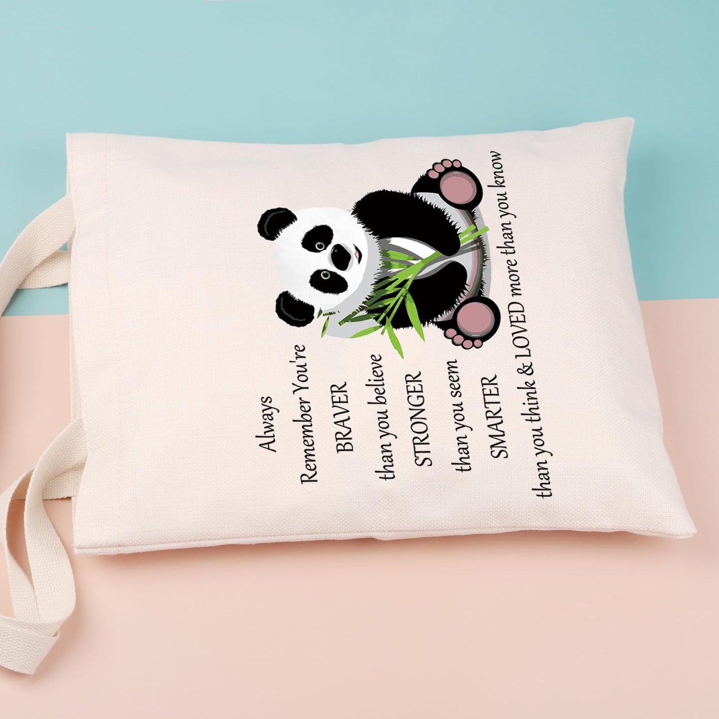 JNIAP Panda Cosmetic Bag Makeup Zipper Pouch Bag Animal Panda Lover Gift for Women Birthday Christmas Day Gift (Panda Tote)