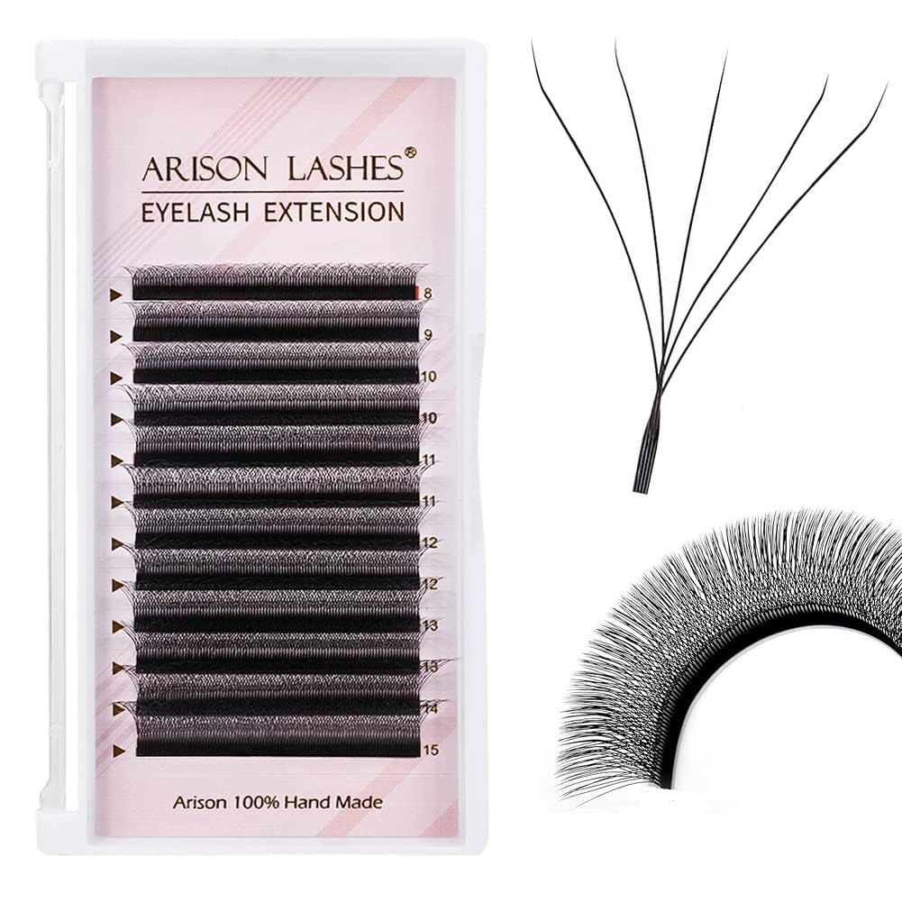 W Eyelash Extensions 5D Volume C Curl 0.07mm 13mm Black Fan W-shaped Lash Extensions Premade