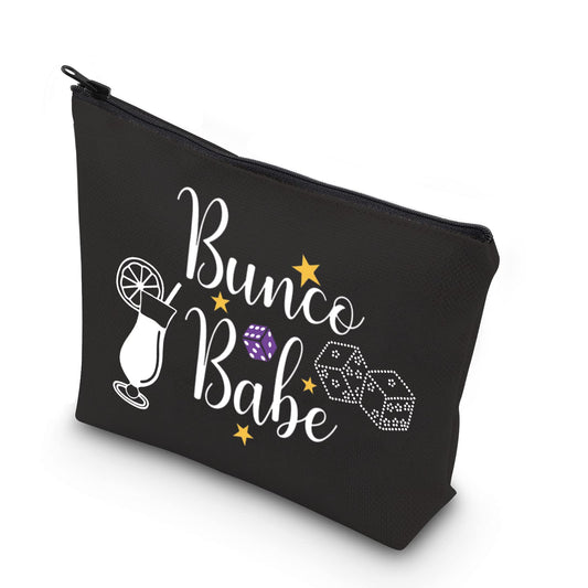 WCGXKO Bunco Gift Game Night Cosmetic Bag Bunco Gambling Lover Zipper Pouch Makeup Bag (Bunco Babe)