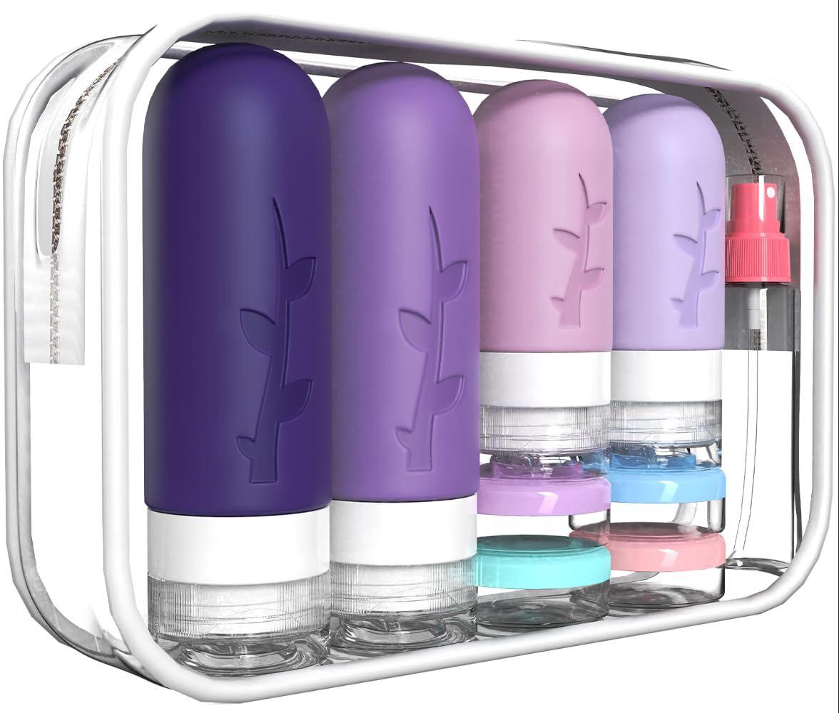 Travel Containers for Toiletries, 18pack TSA Approved Travel Size Containers for Toiletries,travel bottles for Toiletries,travel Jars or Personal Travel Essentials