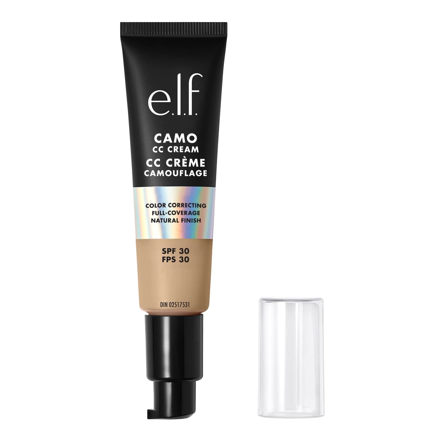 e.l.f. Camo CC Cream, SPF 30 Color-Correcting Medium-To-Full Coverage Face Foundation, Delivers An Airbrushed Finish, Vegan & Cruelty-Free, Light 205 N