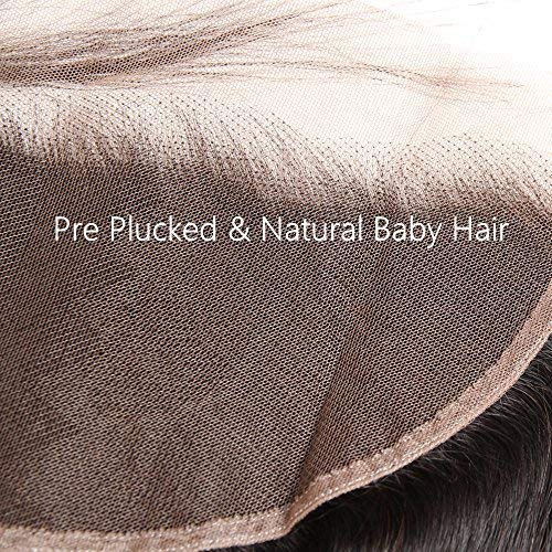 Grand Nature 18 Inch Transparent Lace Frontal Closure 13 x 4 Human Hair Body Wave Pre Plucked Ear To Ear Lace Frontals With Bangs Baby Hair Knots Can Be Bleached(18"-13X4, Light-brown Lace)