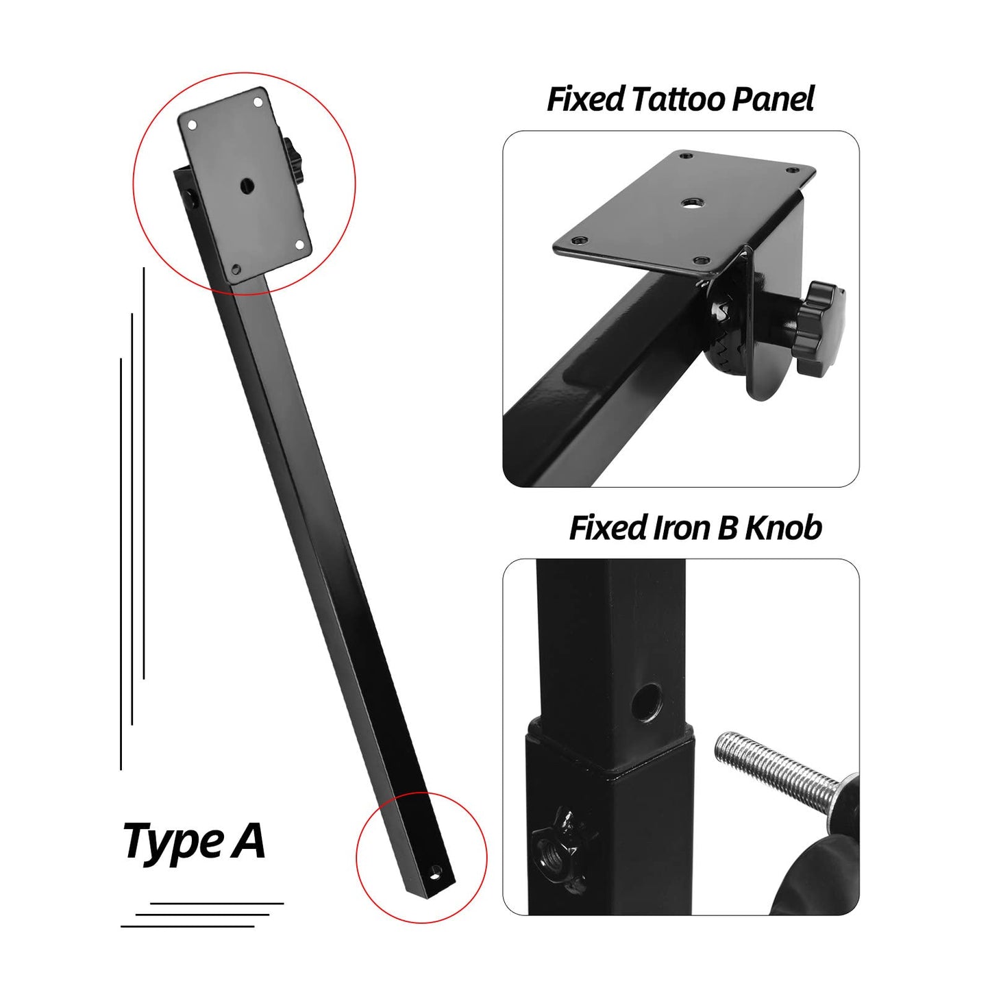 ATOMUS Tattoo Armrest Stand Bracket Adjustable Height Tattoo Arm Leg Rest Holder Arm Bar Pad Tattoo Chair Tattoo Salon Tool (3#)