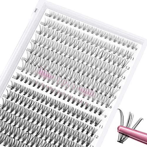 280 Pcs Individual Lashes 50D-D-0.07-14 Cluster Lashes C D Curl Wispy Lashes Bottom Lashes DIY Lashes At Home（50D-D-0.07-14）