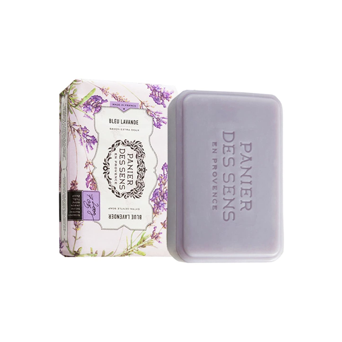 Panier des Sens Lavender Shea butter natural bar soap, bath & body soap bars - Made in France 95% natural - 2 bars, 7oz/200g each