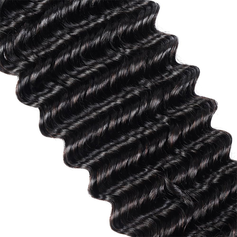 Human Braiding Hair 24 Inch Deep Wave Bulk Human Hair for Braiding No Weft 2 Bundles 100g Curly Human Hair for Boho Braids 100% Unprocessed Brazilian Virgin Hair for Human Hair Extensions