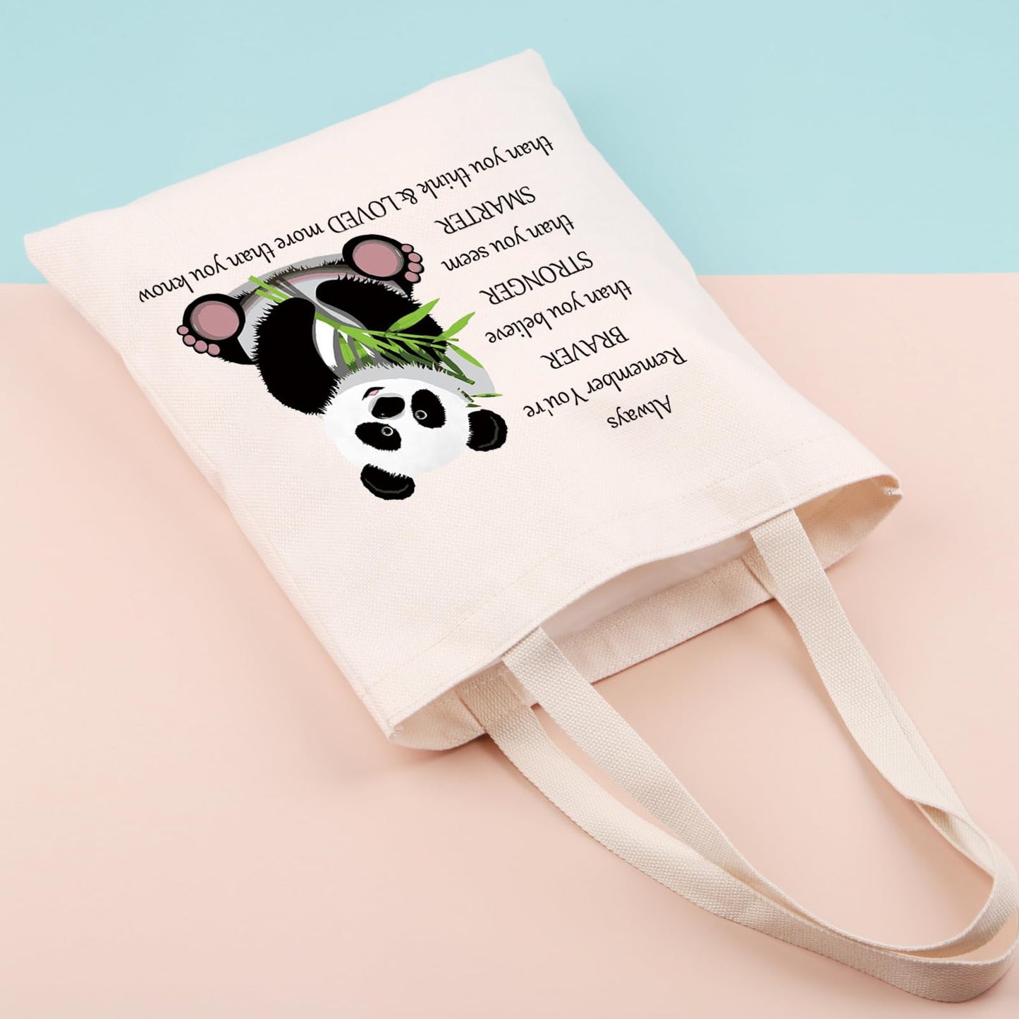 JNIAP Panda Cosmetic Bag Makeup Zipper Pouch Bag Animal Panda Lover Gift for Women Birthday Christmas Day Gift (Panda Tote)