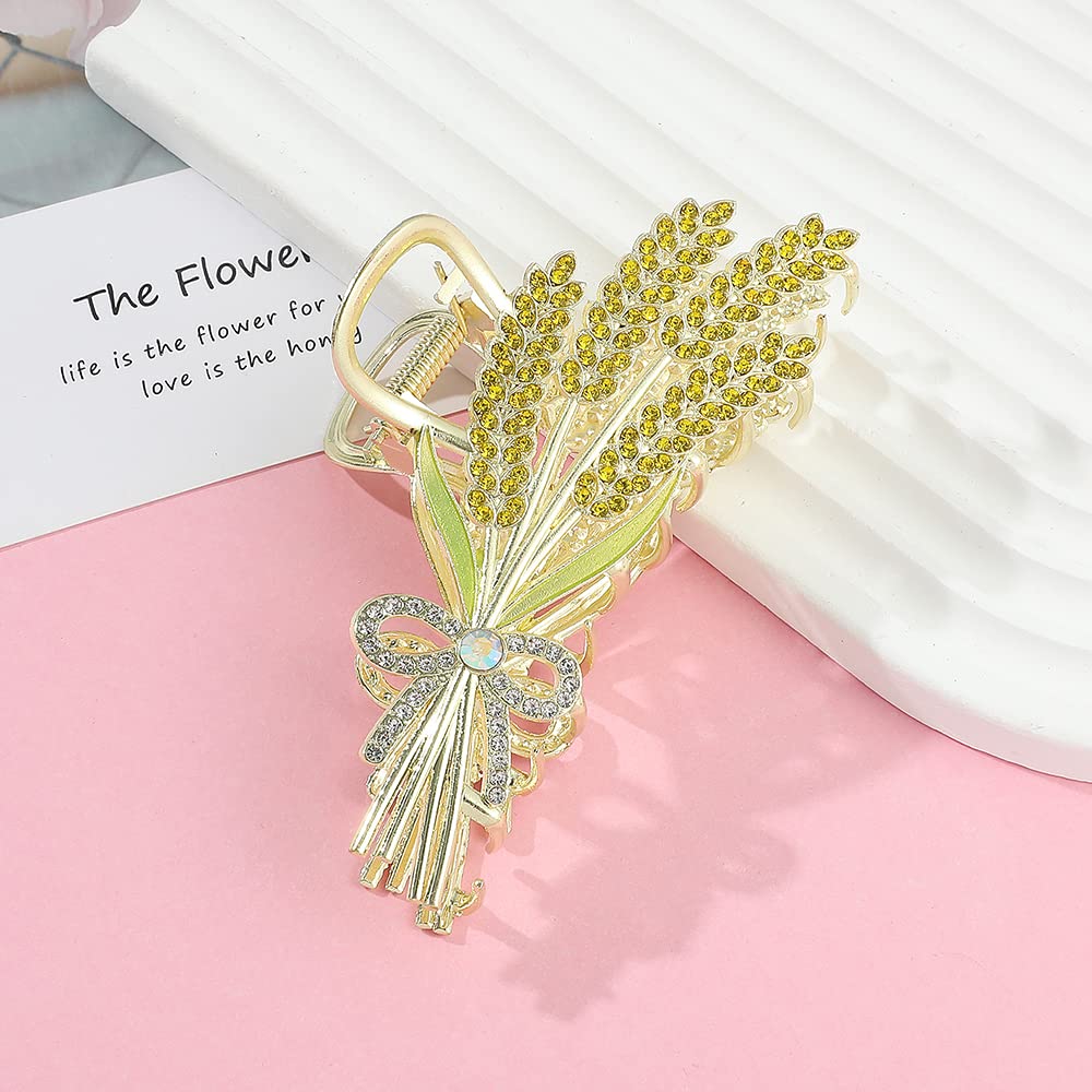 6PCS Flower Metal Hair Claw Clips Large Tulip Rose Mermaid Tail Hair Claw Non-Slip Barrettes Hair Strong Hold Hair Clamps Hair Accessories (Set-3)